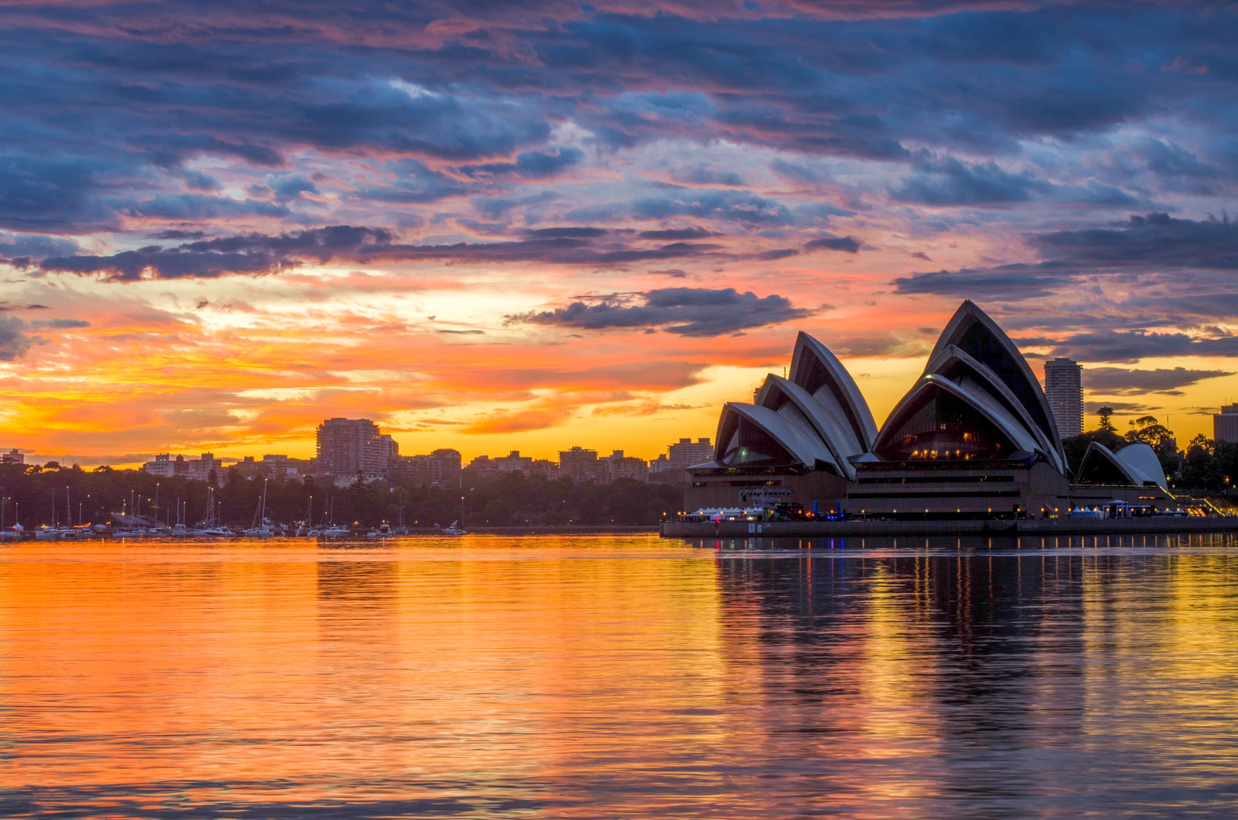 sydney opera house lever de soleil