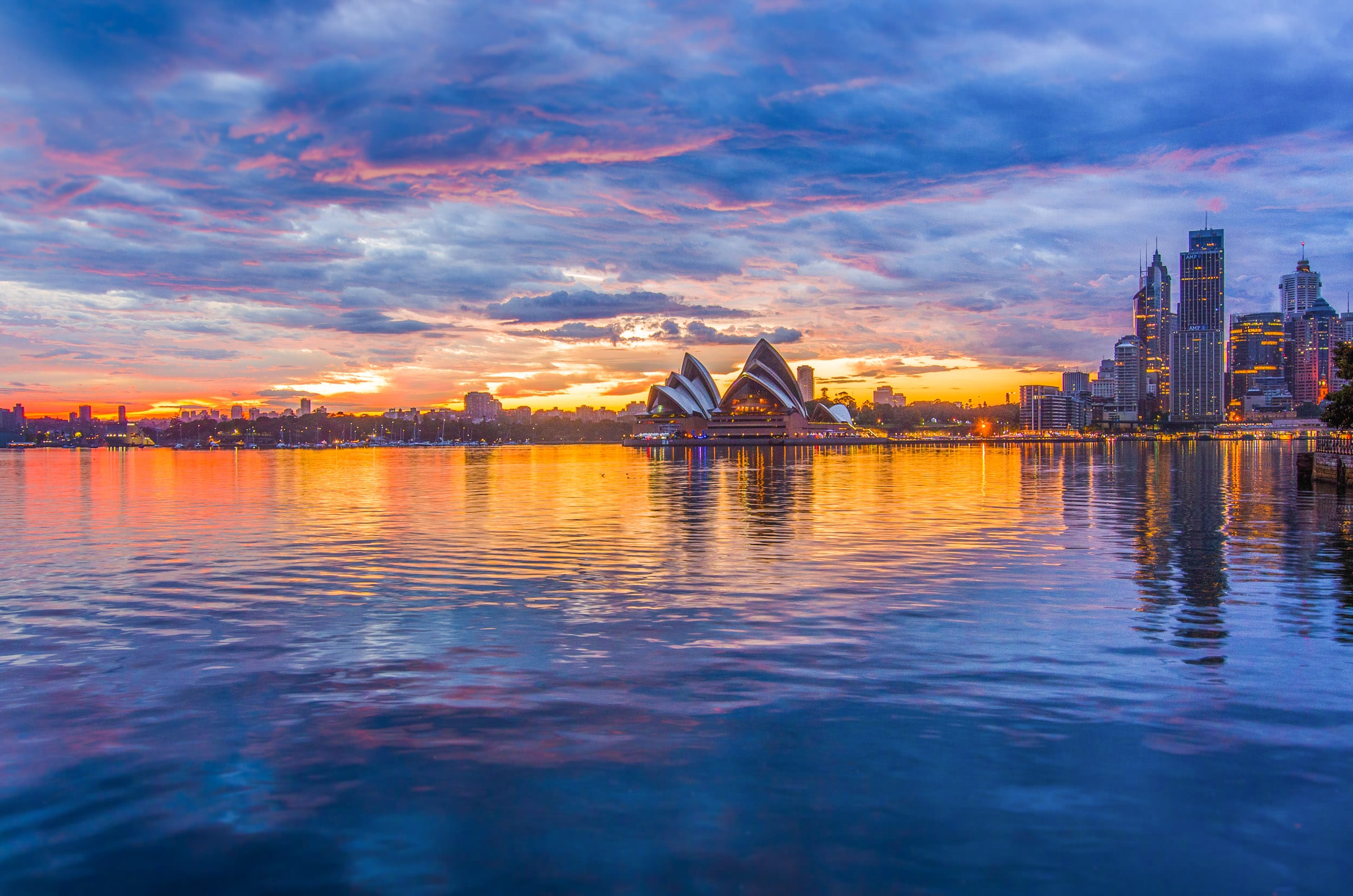 sydney opera house lever de soleil
